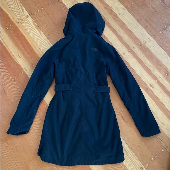 The North Face Waterproof Black Hooded Trench Jacket XS - Picture 5 of 7